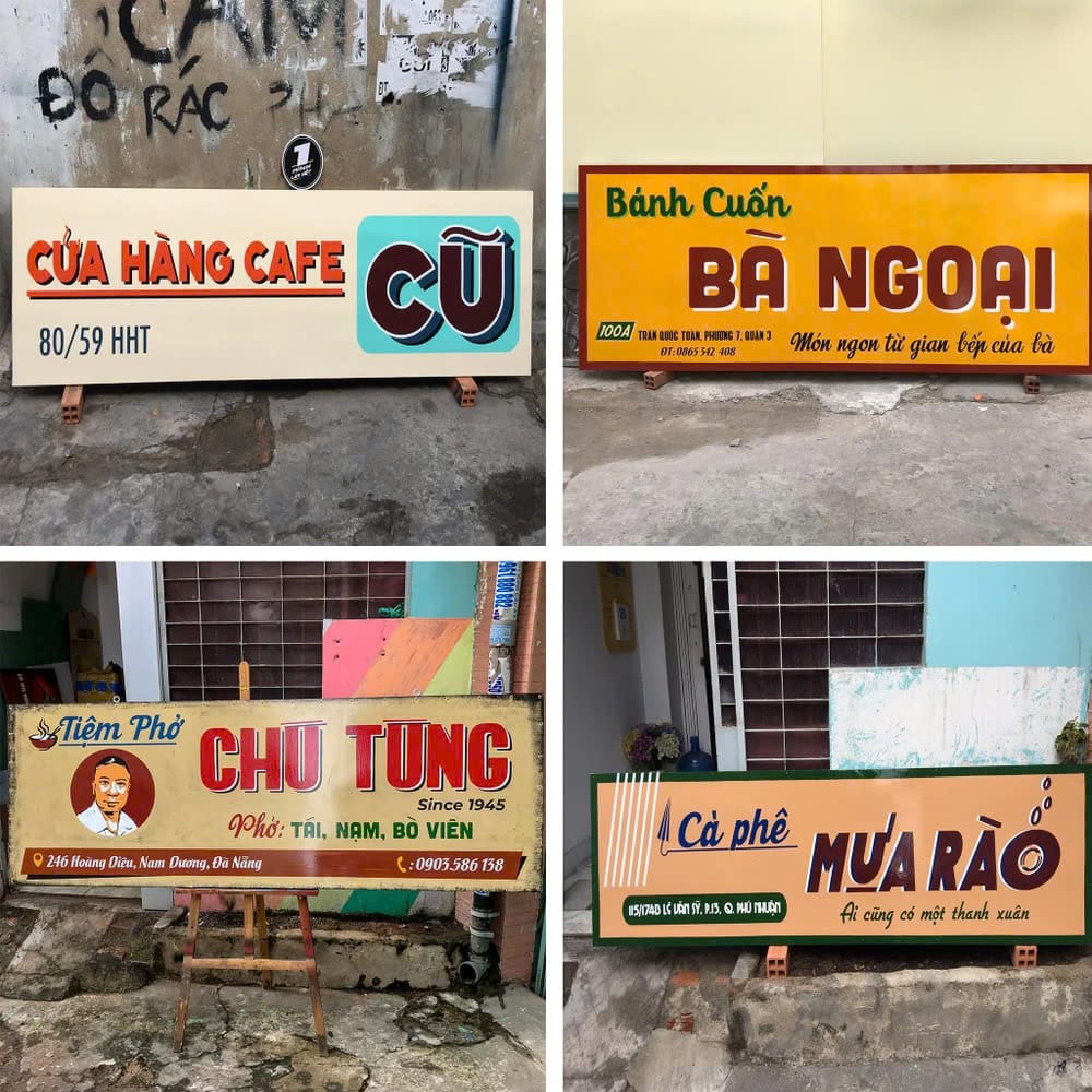 Thi Công Bảng Hiệu Cà Phê Xưa Đẹp