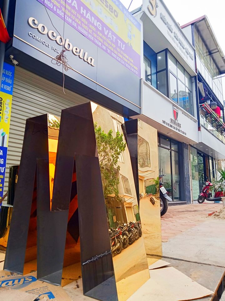 Thiết Kế Biển Alu Chữ Nổi Inox Vàng Đẹp