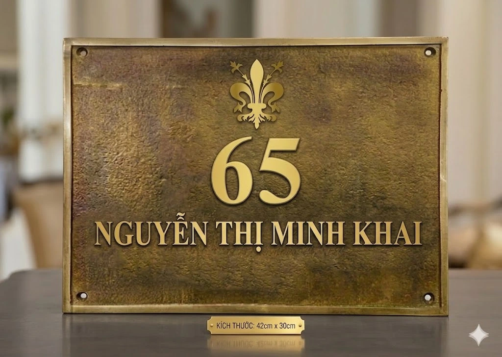 Mẫu Biển Alu Chữ Nổi Inox Vàng Đẹp Năm 2026