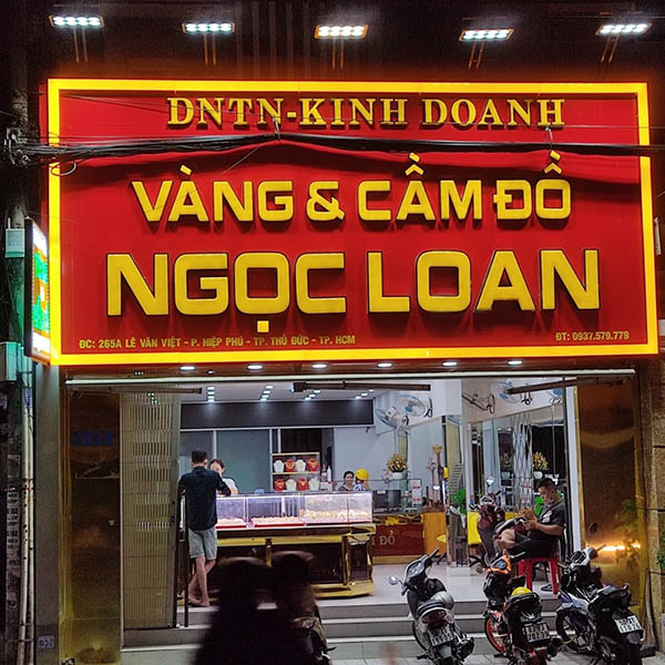 Mẫu Biển Hiệu Alu Chữ Nổi Inox Vàng Đẹp