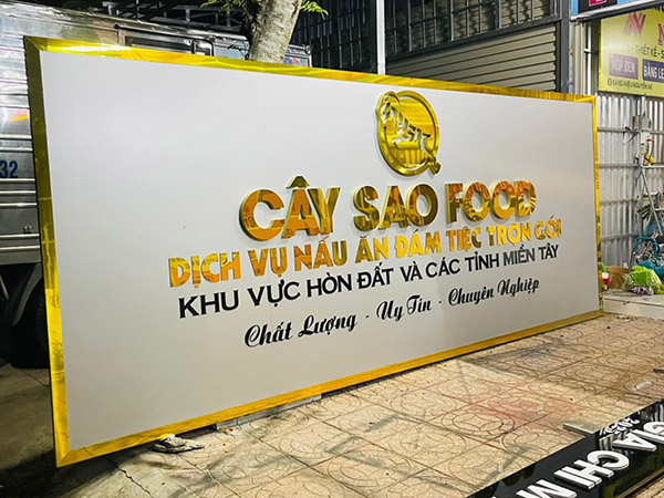 Làm Bảng Hiệu Inox Vàng Gương TPHCM