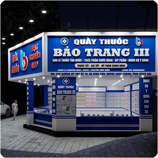 Mẫu bảng hiệu quầy thuốc tây đẹp